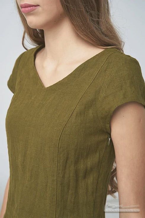 Image 3 of Pure linen dress with a hidden zip on the side and side pockets Jura from Baltic Linen